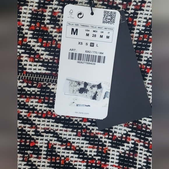 Classy Vintage Zara Tweed Set 2pc Zip Jacket and Skirt - Picture 2 of 9